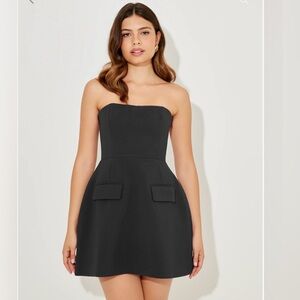 Odd Muse Black Strapless Mini Dress NWT